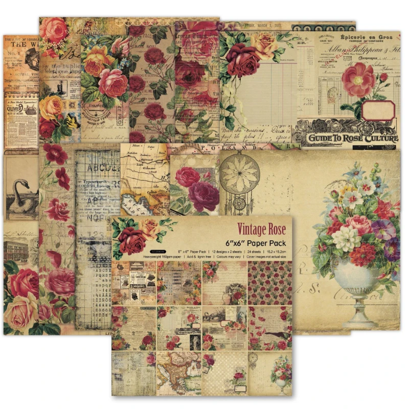 Scrapbook Pad Assorted Pattern - Vintage Junk Journal Scrapbooking Paper recension och pris