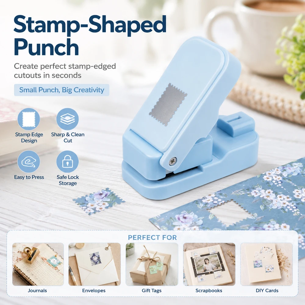 Postage Stamp Edge Paper Punch - Scrapbooking recension och pris