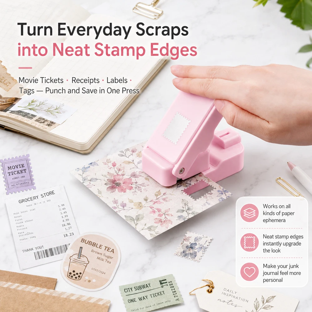 Postage Stamp Edge Paper Punch - Scrapbooking recension och pris