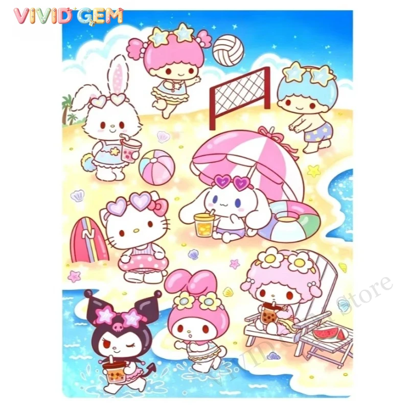 VIVID GEM Sanrio 5D DIY Diamon - 5D Diamond Painting Kit Full Drill recension och pris