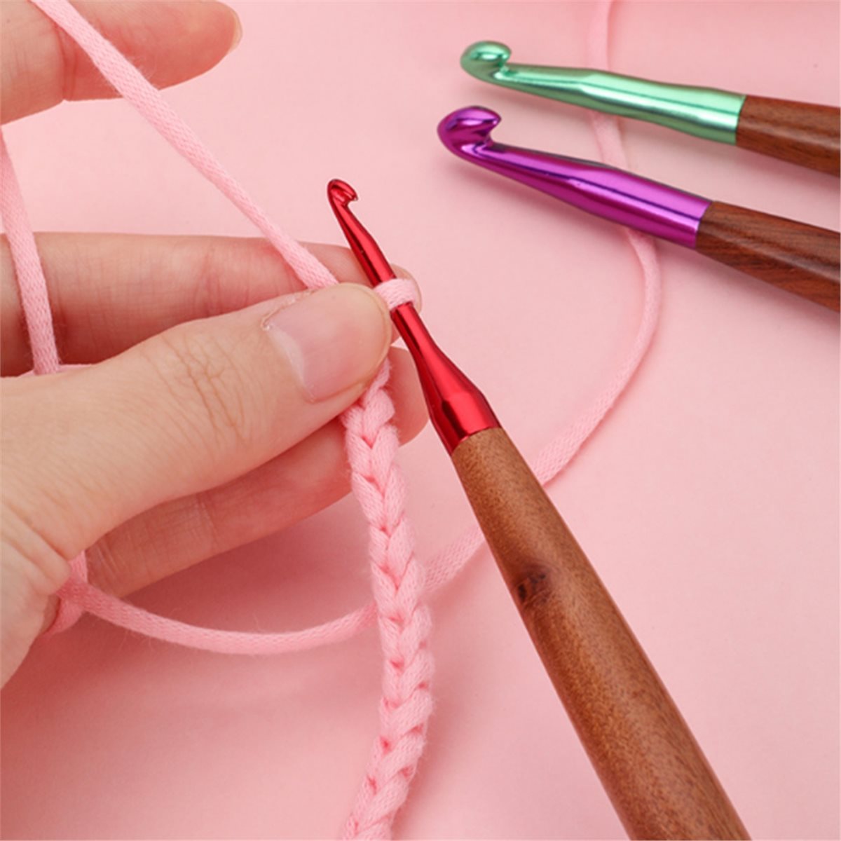 2026 New Crochet Hooks Set, Er - Wooden Crochet Hooks Ergonomic Handle recension och pris