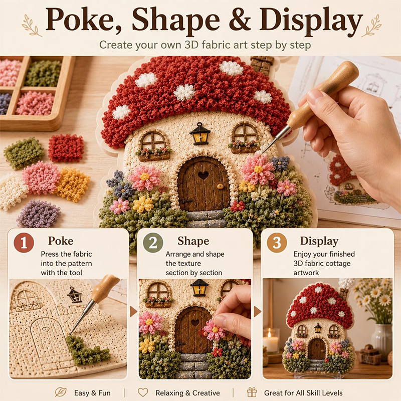3D Mushroom House Poke Art DIY - Craft Tools recension och pris