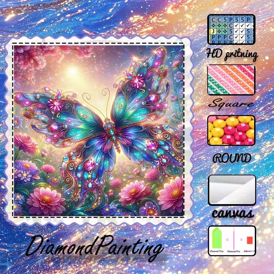 1 piece 5D DIY flocking cloth, - 5D Diamond Painting Kit Full Drill recension och pris