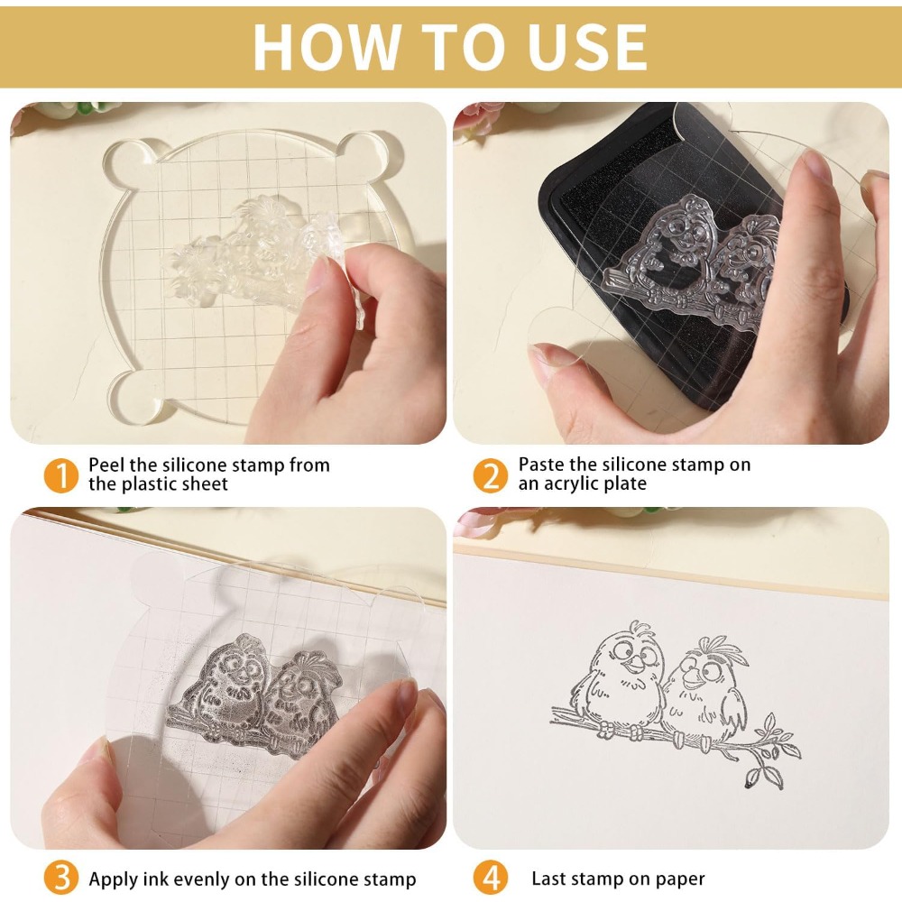 Funny Birds Branches Clear Sta - Clear Silicone Stamps For Card Making recension och pris