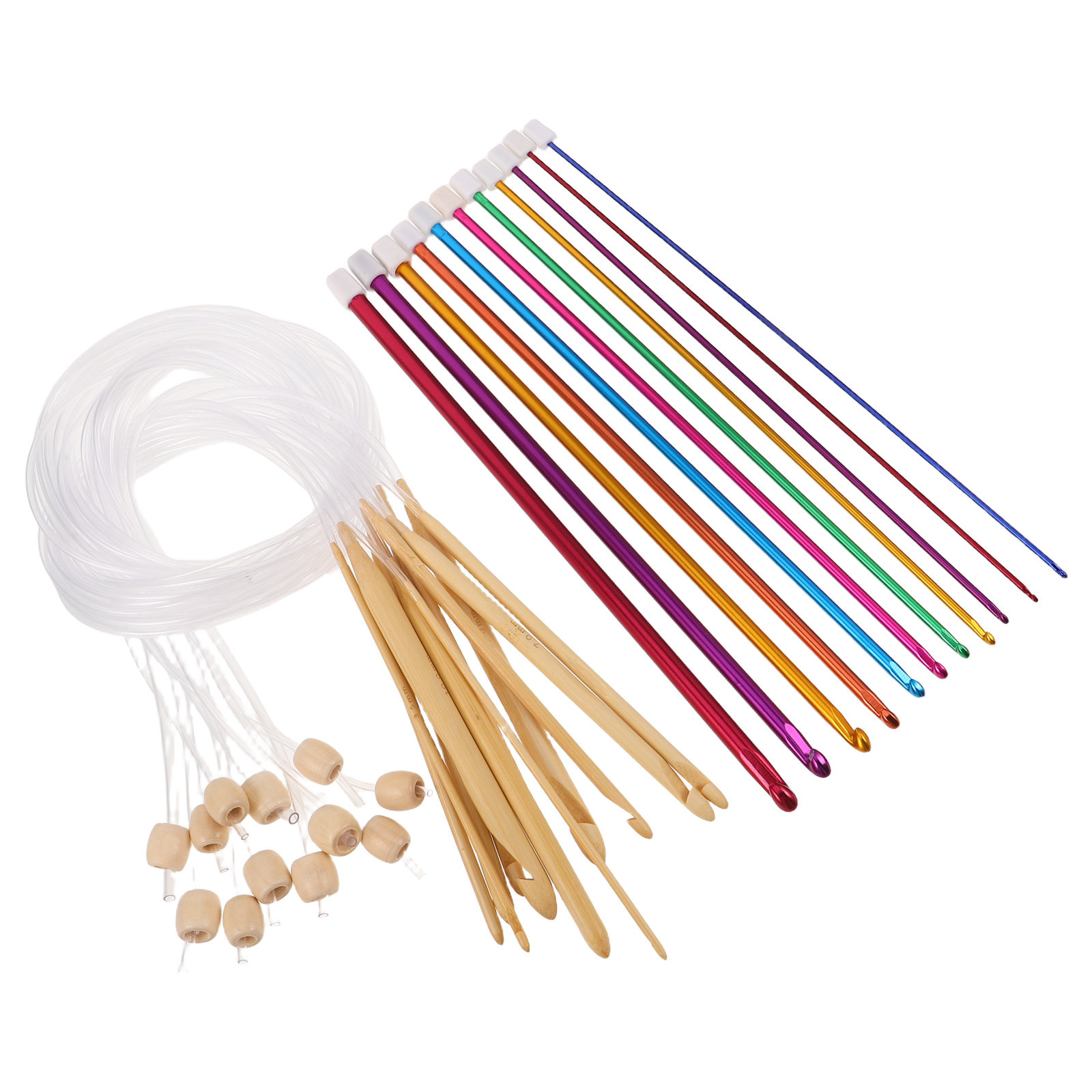 1Set Vibrant Color Crochet Hoo - Wooden Crochet Hooks Ergonomic Handle recension och pris