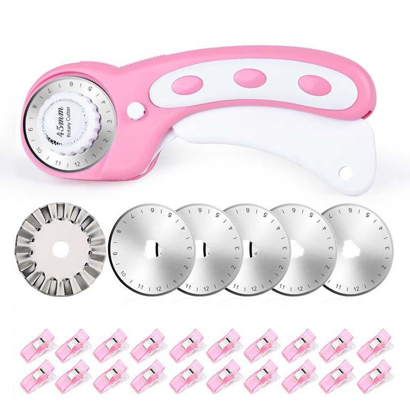 Rotary Cutter Set Pink - Quilt - Rotary Cutter For Fabric 45Mm recension och pris