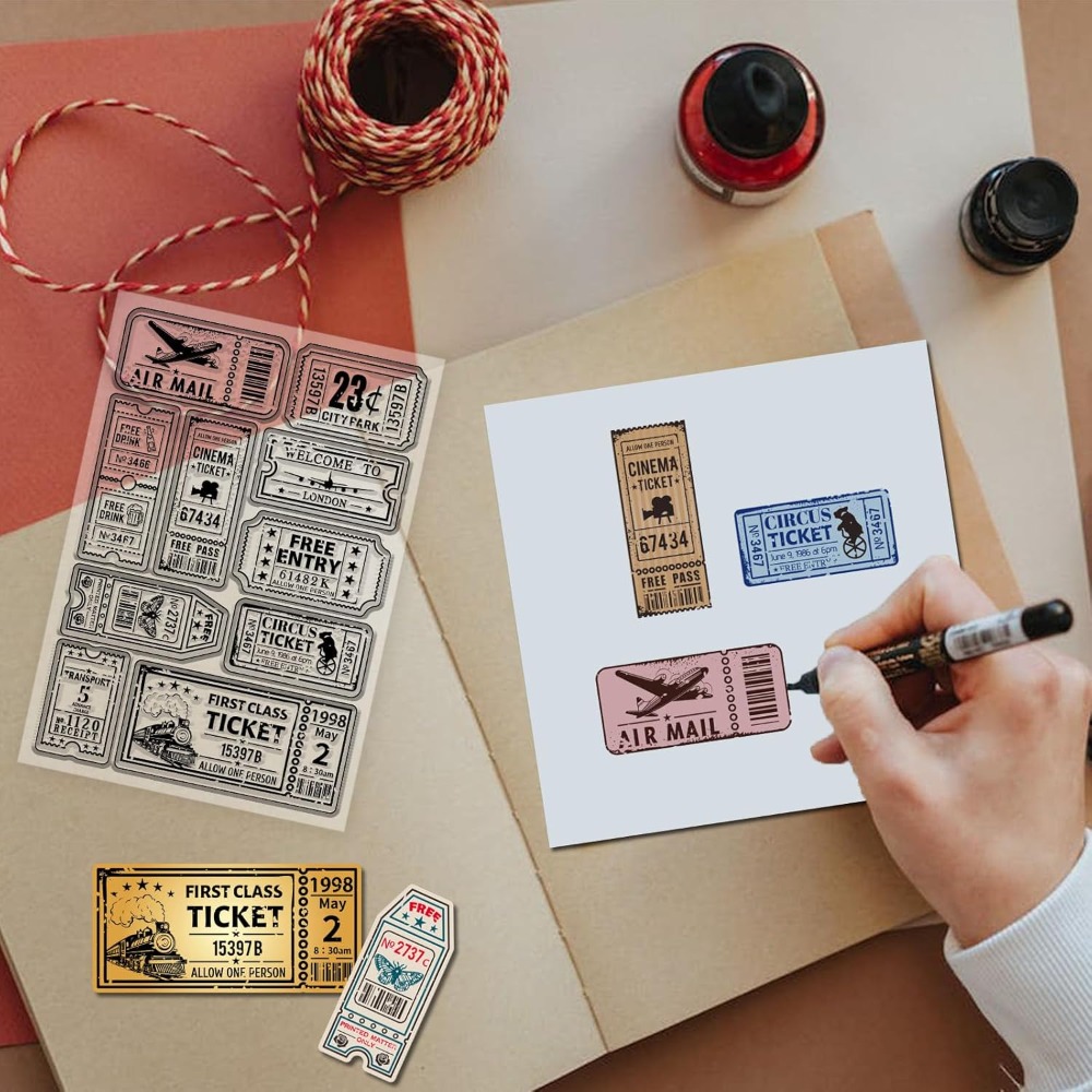 Vintage Ticket Clear Stamp for - Clear Silicone Stamps For Card Making recension och pris