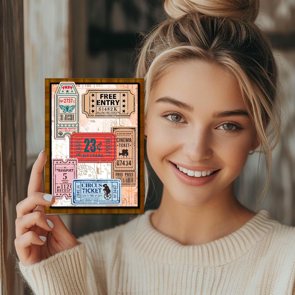 Vintage Ticket Clear Stamp for - Clear Silicone Stamps For Card Making recension och pris