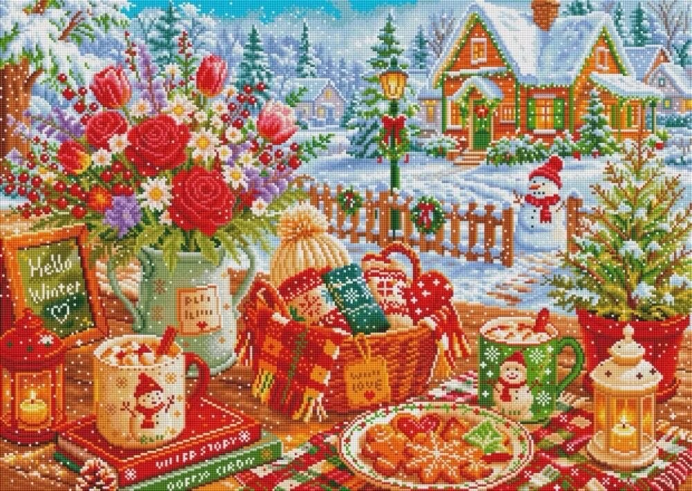 9CT 14ct Winter Printed Kits C - Cotton Embroidery Thread Skeins recension och pris