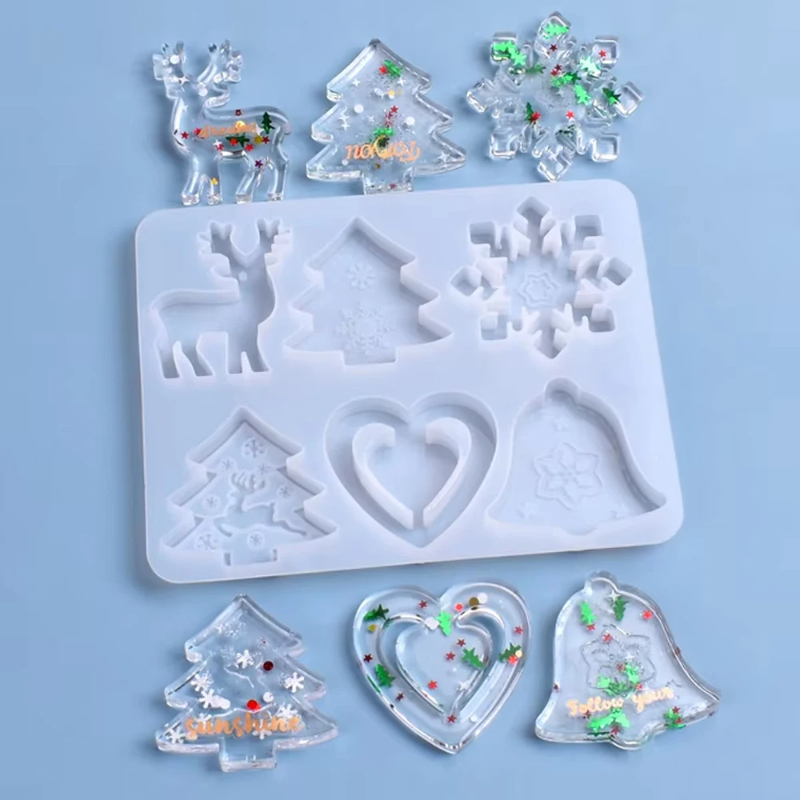 Christmas Mold DIY Resin Cryst - Silicone Epoxy Resin Molds Set recension och pris